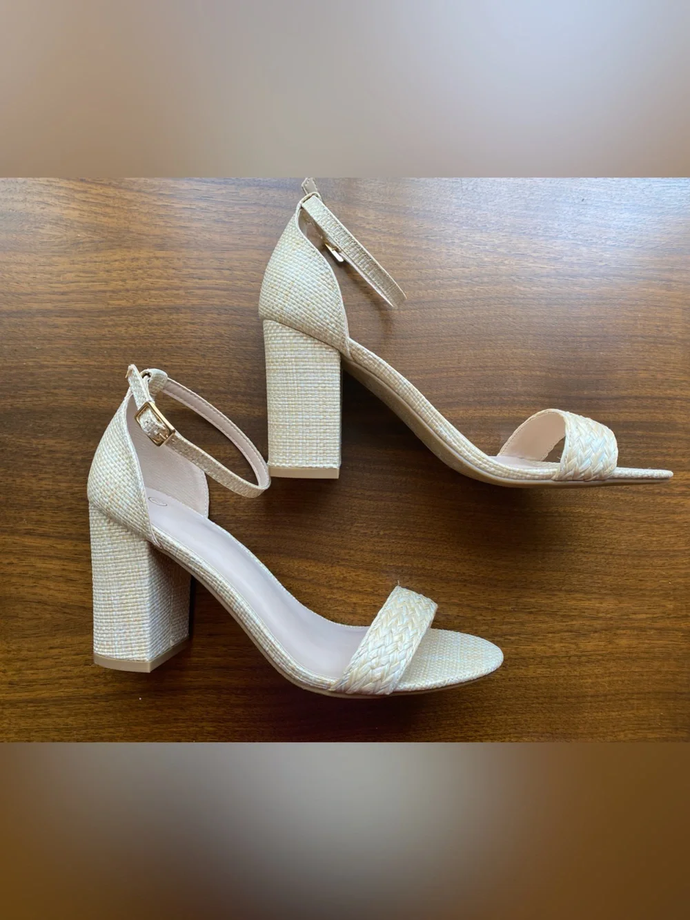 Coasis 3.5” Raffia block heels